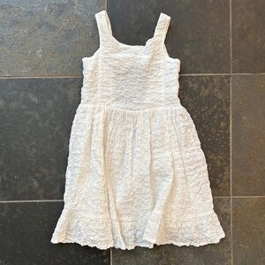 Casual cotton rouched White Kids Dress
